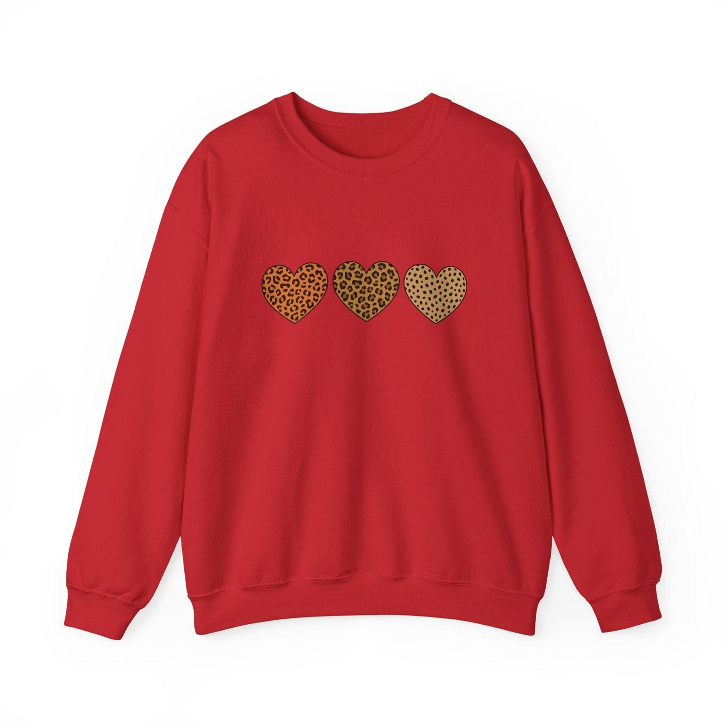 Leopard Heart Trio Valentine Shirt | Trendy Animal Print Love Sweatshirt