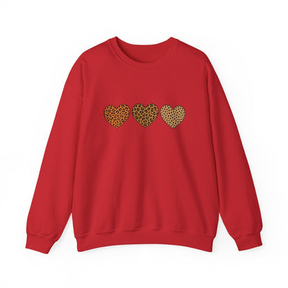 Leopard Heart Trio Valentine Shirt | Trendy Animal Print Love Sweatshirt