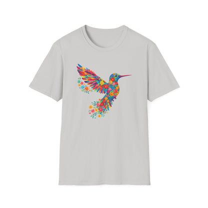 Vibrant Hummingbird Floral Shirt | Colorful Botanical Graphic t-shirt