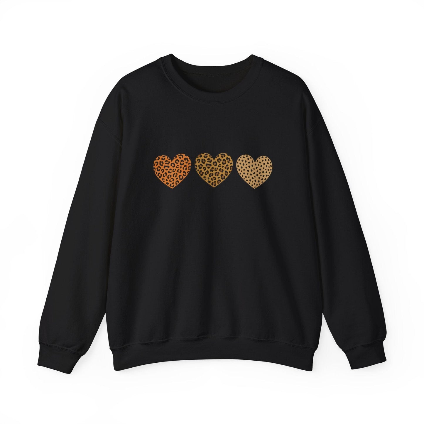 Leopard Heart Trio Valentine Shirt | Trendy Animal Print Love Sweatshirt