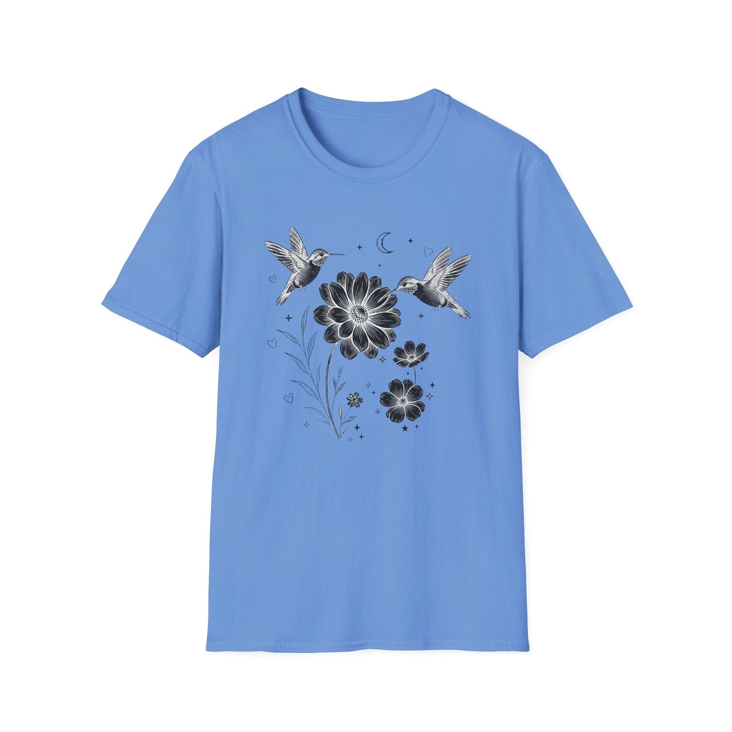 Hummingbird & Wildflower t-shirt | Minimal Botanical Nature Design