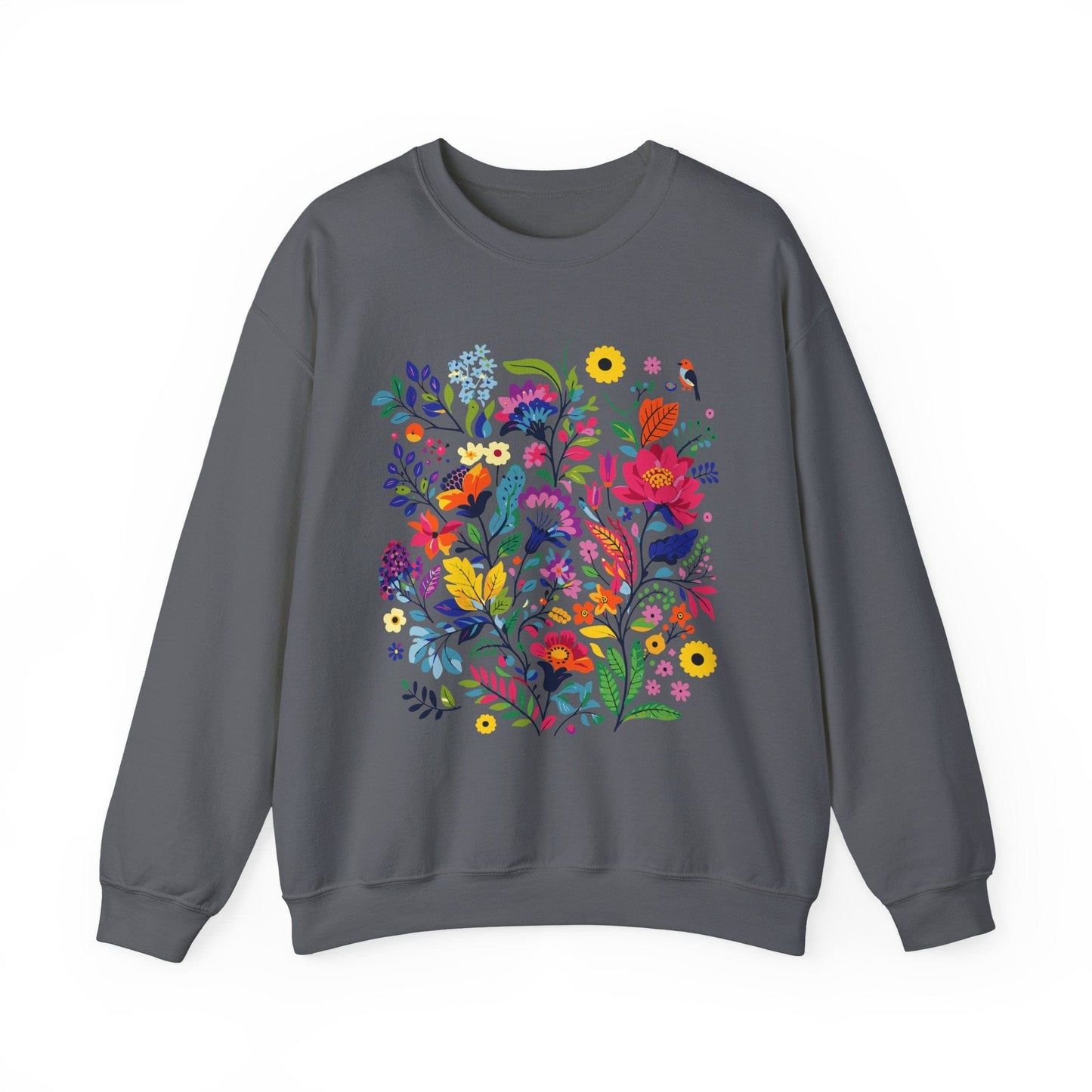 Bloom & Bright Spring Floral Shirt | Colorful Botanical Graphic Sweatshirt