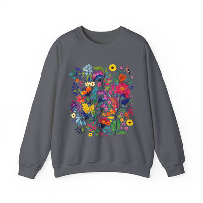 Bloom & Bright Spring Floral Shirt | Colorful Botanical Graphic Sweatshirt