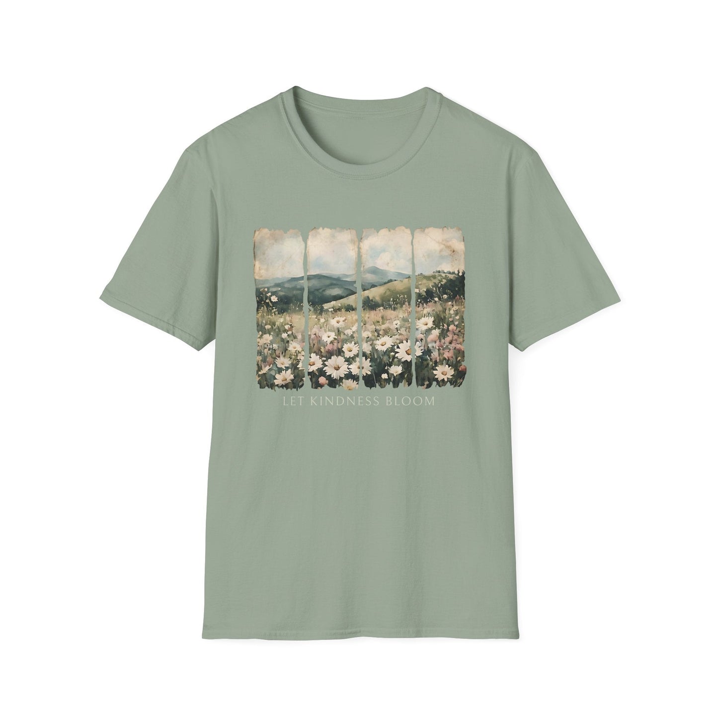Let Kindness Bloom Shirt | Watercolor Floral Landscape Graphic Tee