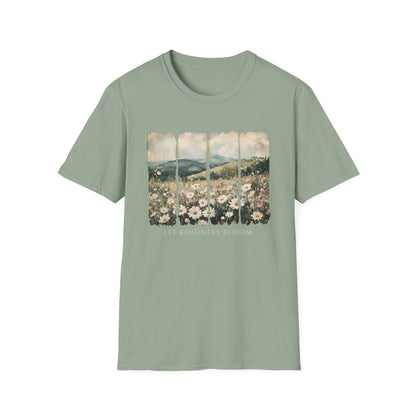 Let Kindness Bloom Shirt | Watercolor Floral Landscape Graphic Tee