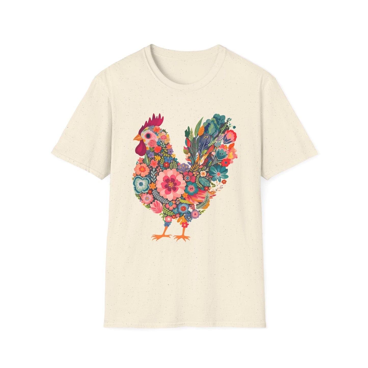 Floral Folk Hen t-shirt | Colorful Botanical Farmhouse Design