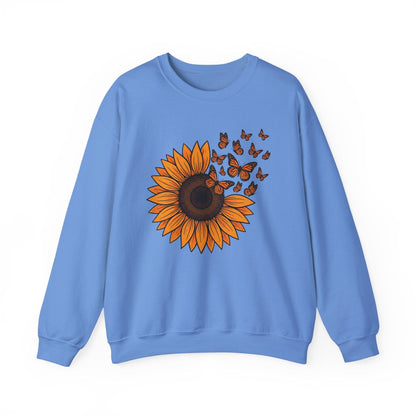 Sunflower & Monarch Butterflies Shirt | Nature-Inspired Floral Sweatshirt