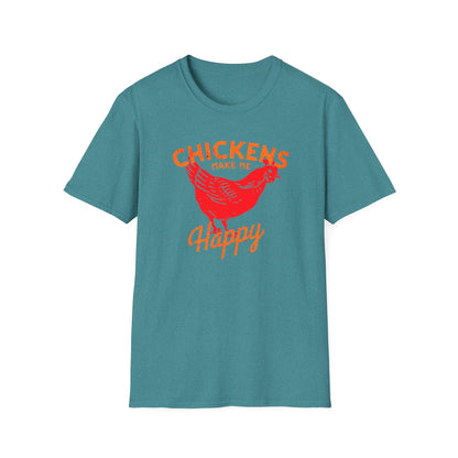Chickens Make Me Happy t-shirt | Funny Farm Life Graphic Tee