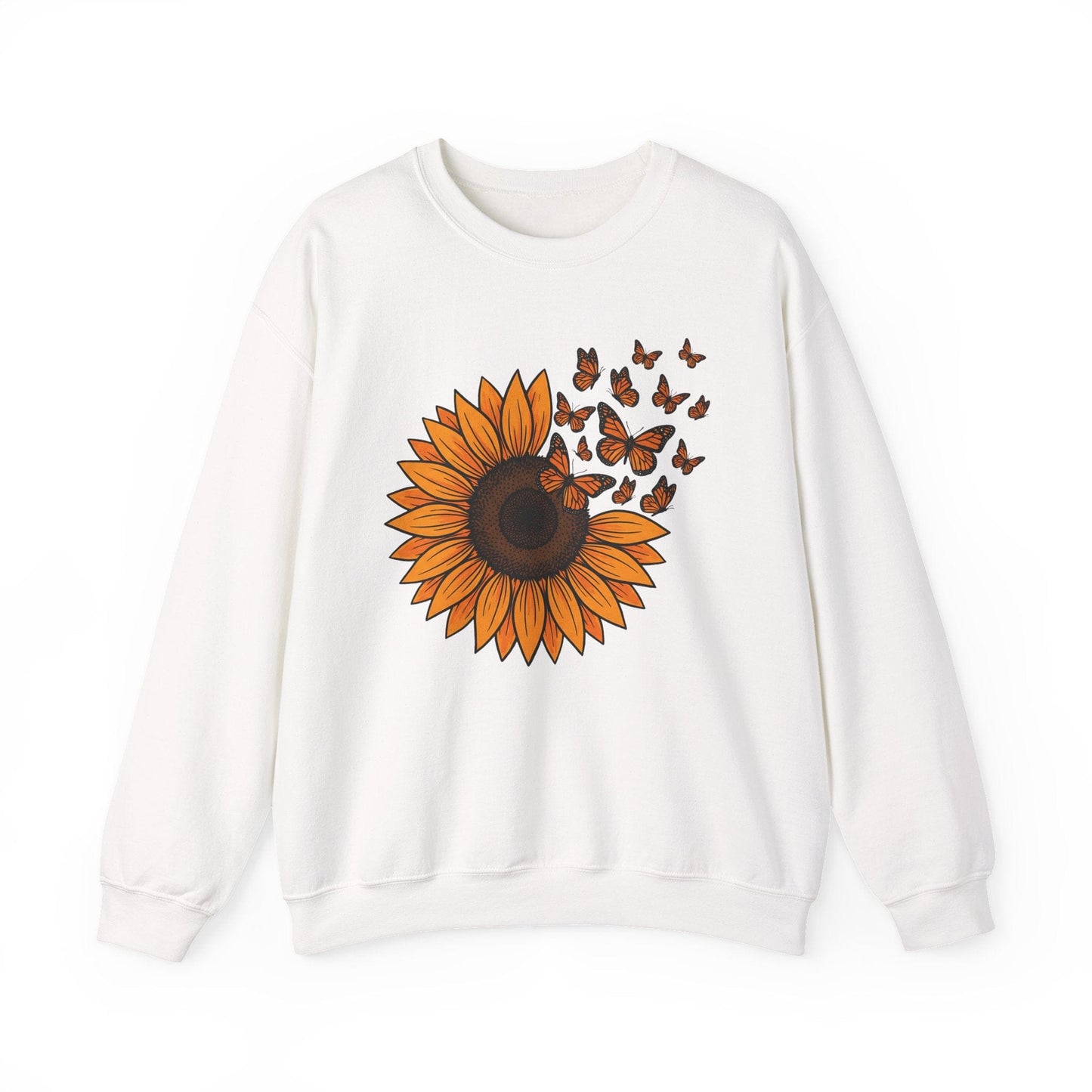 Sunflower & Monarch Butterflies Shirt | Nature-Inspired Floral Sweatshirt