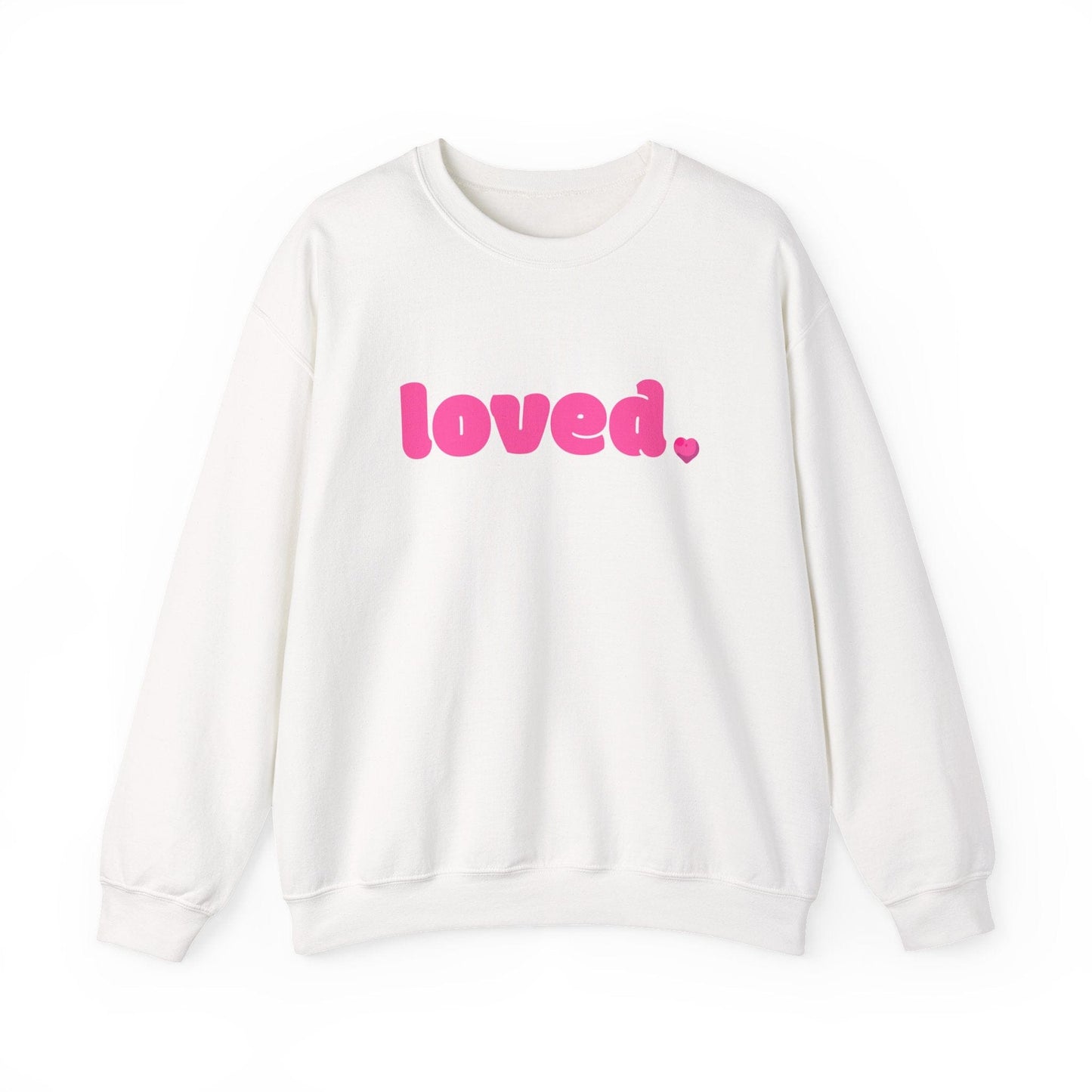 Loved Pink Valentine Shirt | Minimal Heart Valentine Sweatshirt