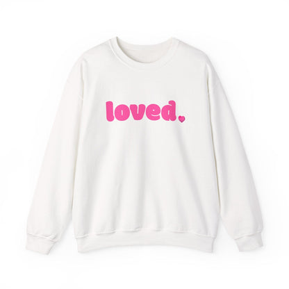 Loved Pink Valentine Shirt | Minimal Heart Valentine Sweatshirt