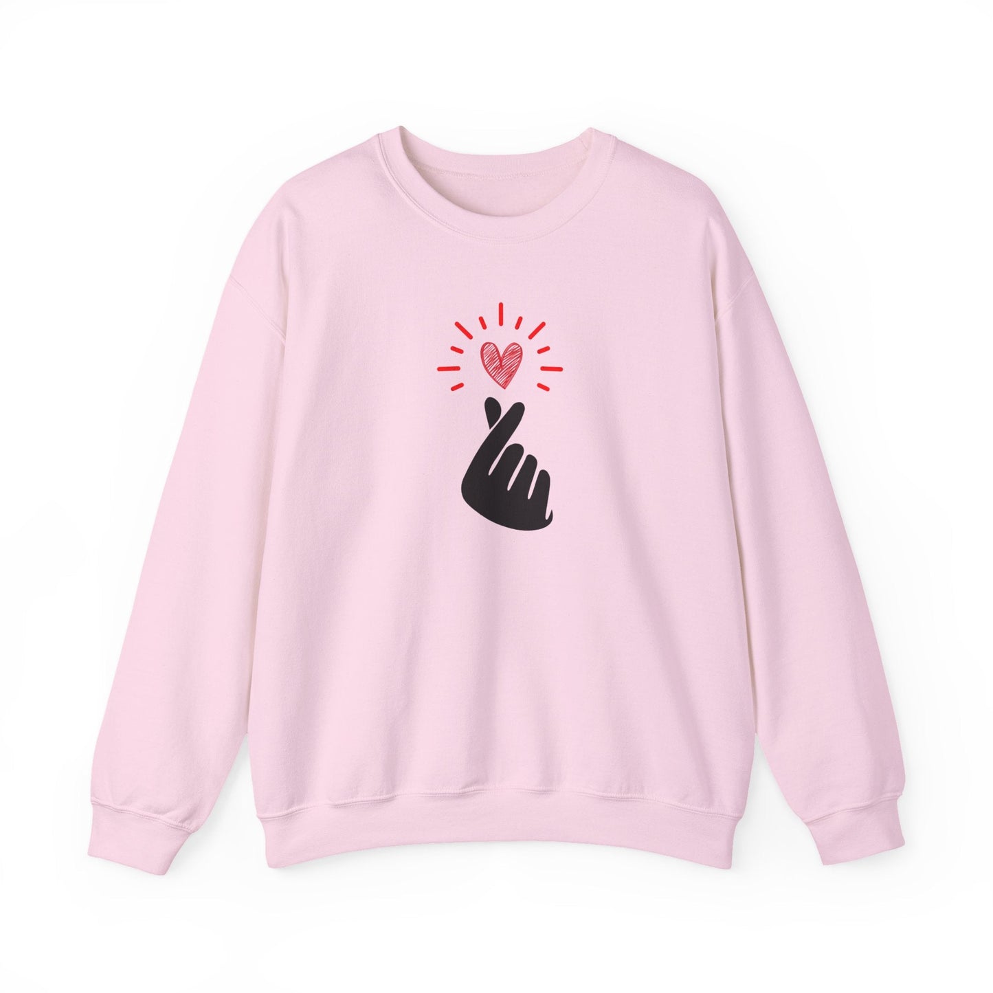 Mini Heart Gesture Shirt | Minimal Love Hand Heart Sweatshirt