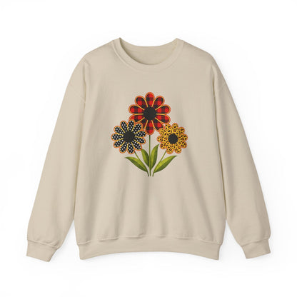 Patterned Floral Trio Sweatshirt | Buffalo Plaid, Polka Dot & Leopard Spring Design