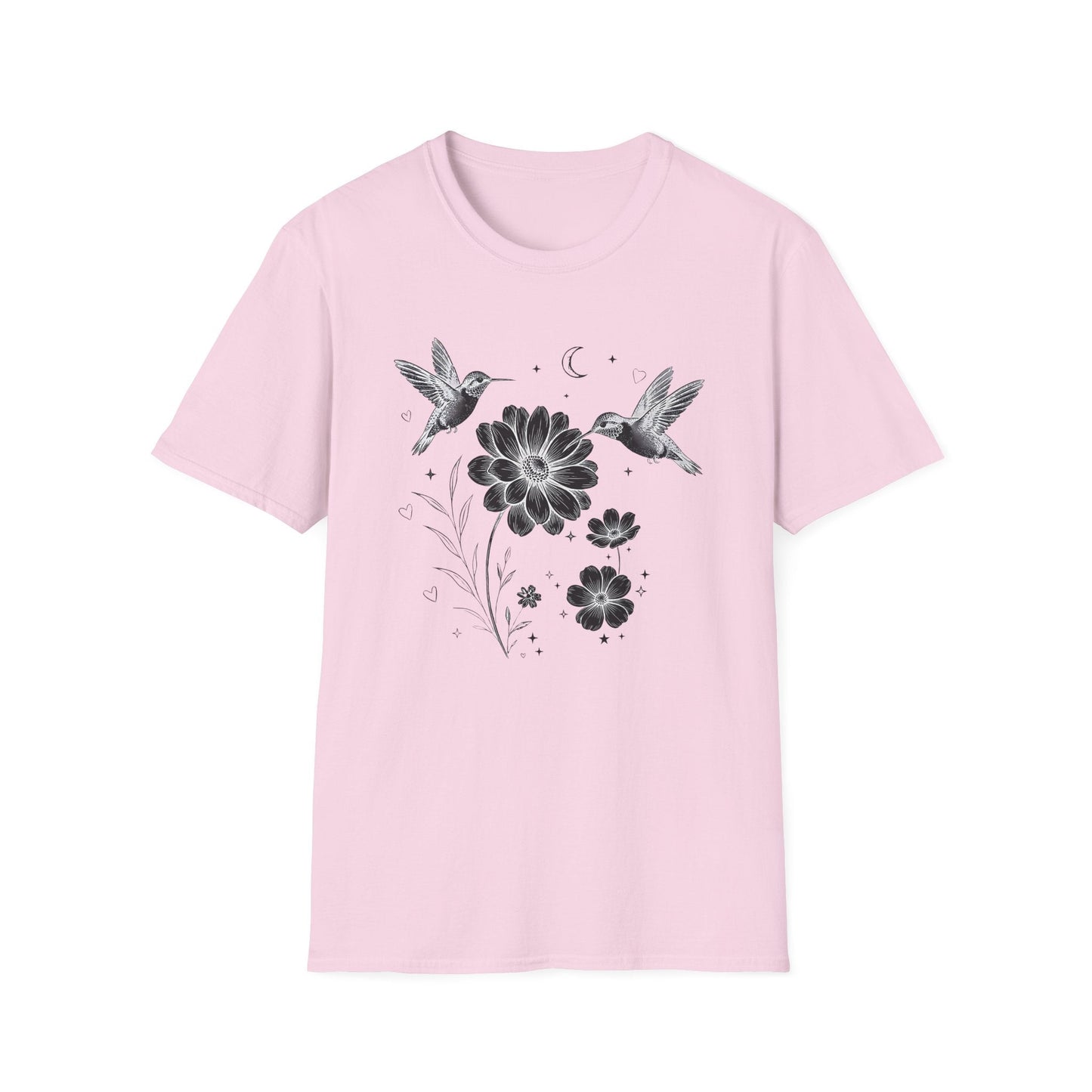 Hummingbird & Wildflower t-shirt | Minimal Botanical Nature Design