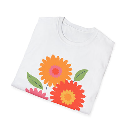 Retro Spring Flowers t-shirt | Colorful Minimal Floral Design