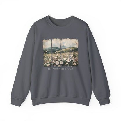 Let Kindness Bloom Shirt | Watercolor Floral Landscape Sweatshirt