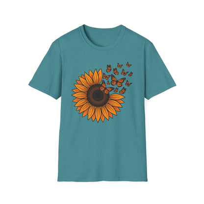 Sunflower & Monarch Butterflies Shirt | Nature-Inspired Floral Graphic Tee