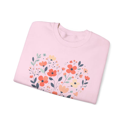 Floral Heart Sweatshirt | Soft Botanical Love Design