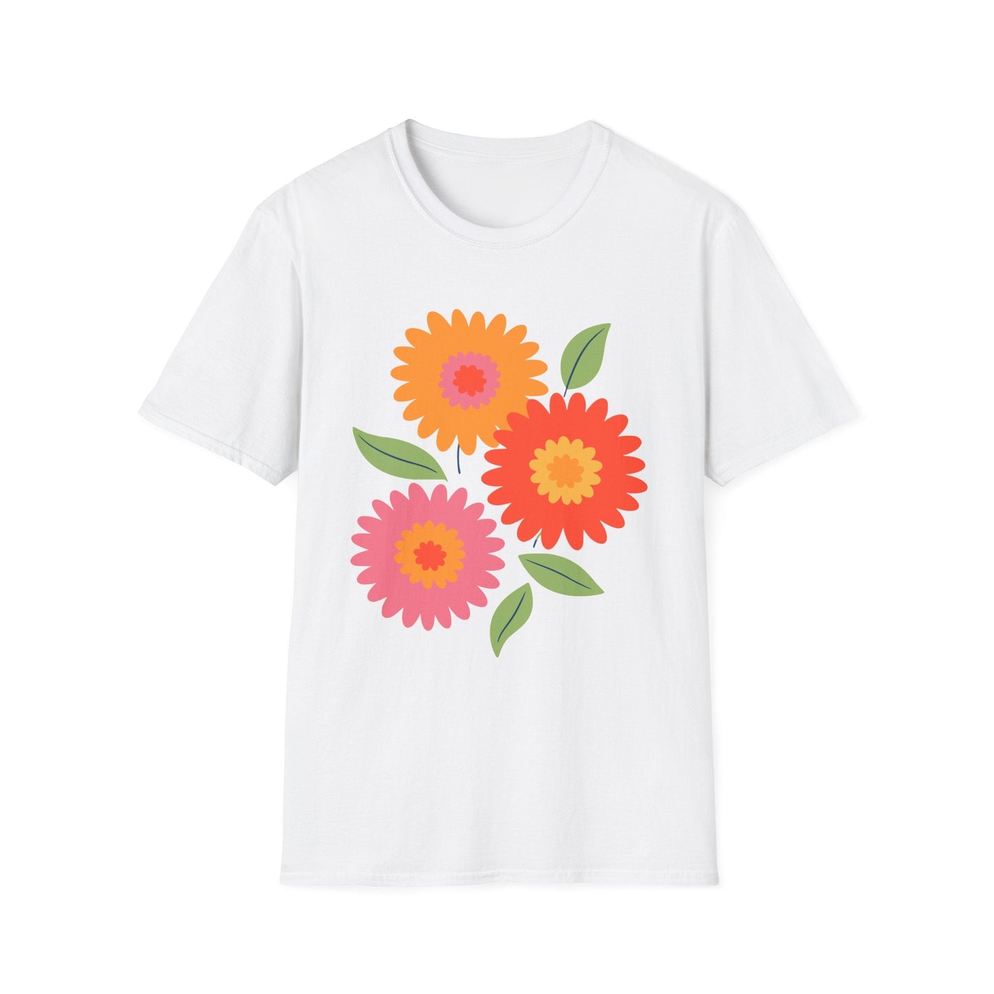 Retro Spring Flowers t-shirt | Colorful Minimal Floral Design