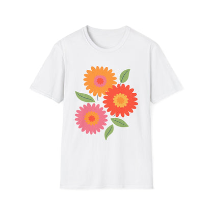 Retro Spring Flowers t-shirt | Colorful Minimal Floral Design