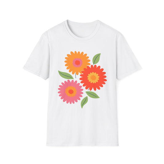 Retro Spring Flowers t-shirt | Colorful Minimal Floral Design