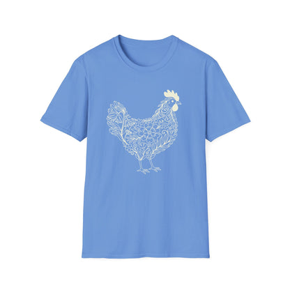 Floral Hen Line Art Shirt | Minimal Farmhouse Botanical Design