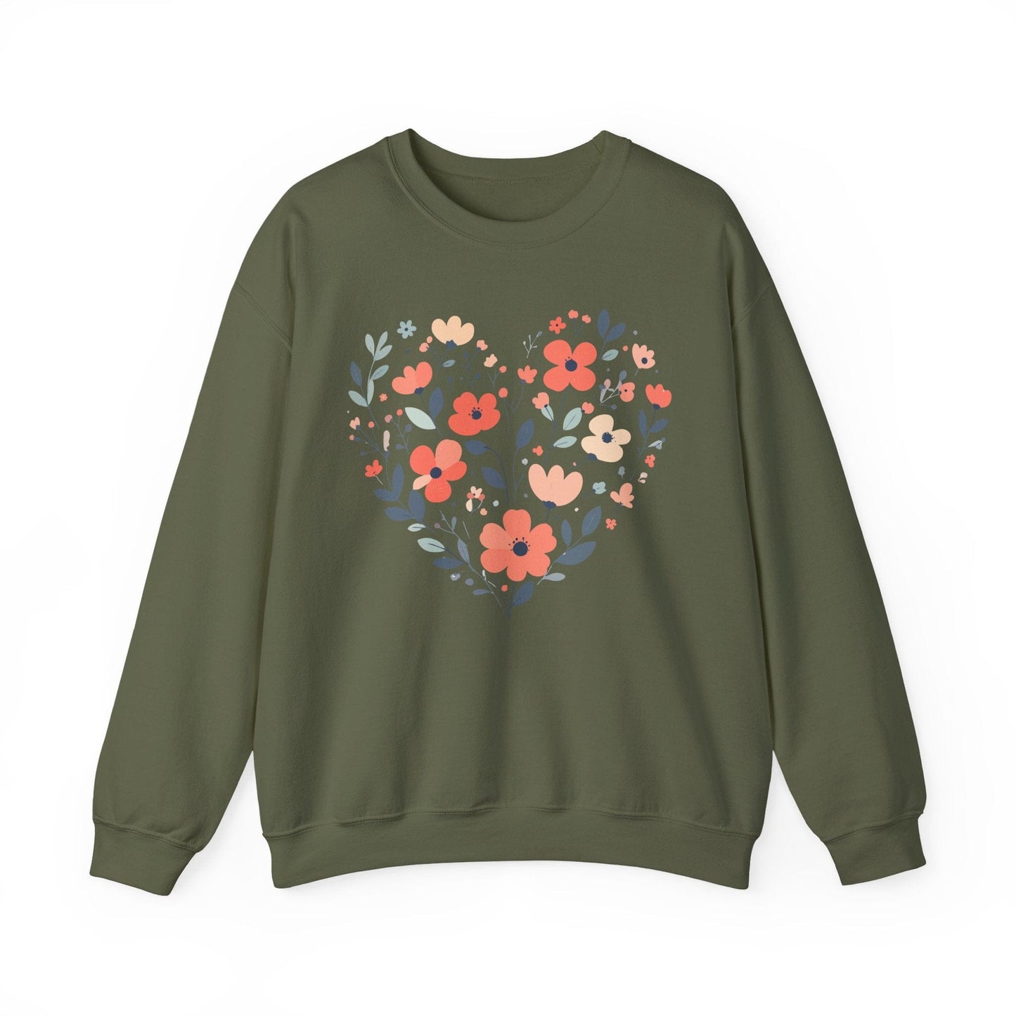 Floral Heart Sweatshirt | Soft Botanical Love Design