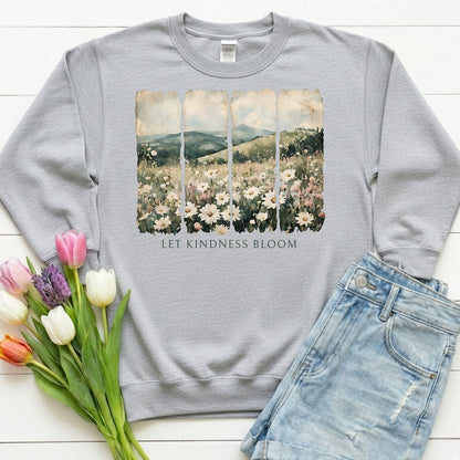 Let Kindness Bloom Shirt | Watercolor Floral Landscape Sweatshirt