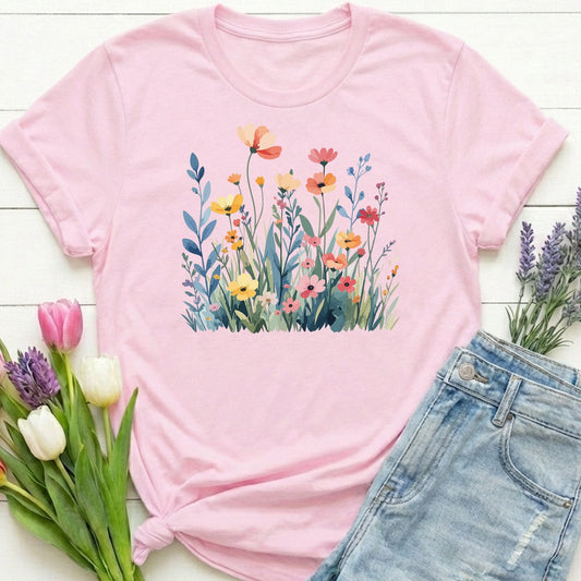 Wildflower Meadow t-shirt | Soft Spring Floral Design