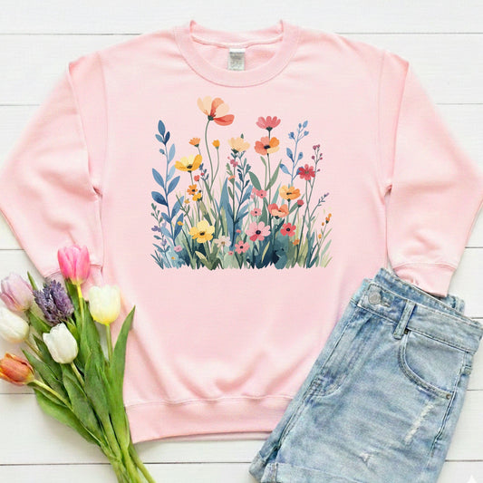 Wildflower Meadow Sweatshirt | Soft Spring Floral Design