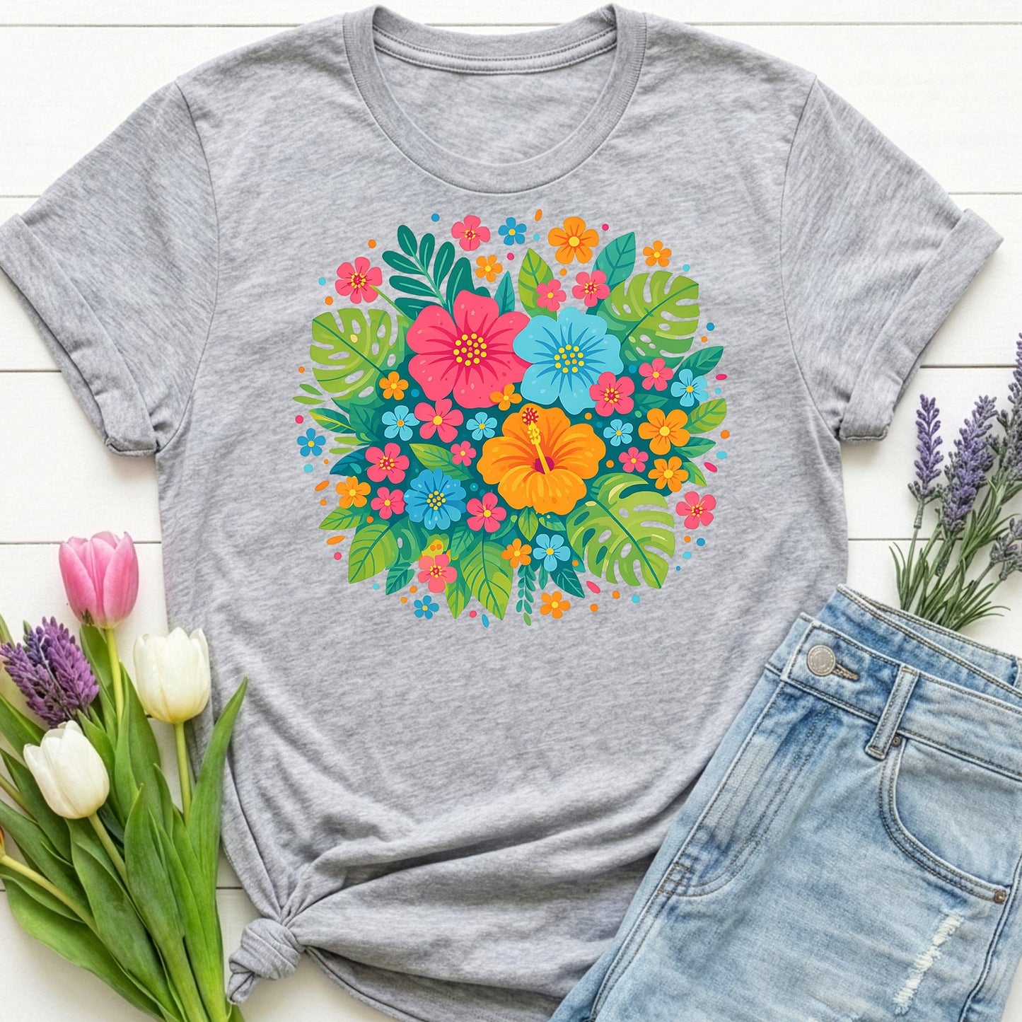 Tropical Bloom Floral Shirt | Bright Botanical Spring Design