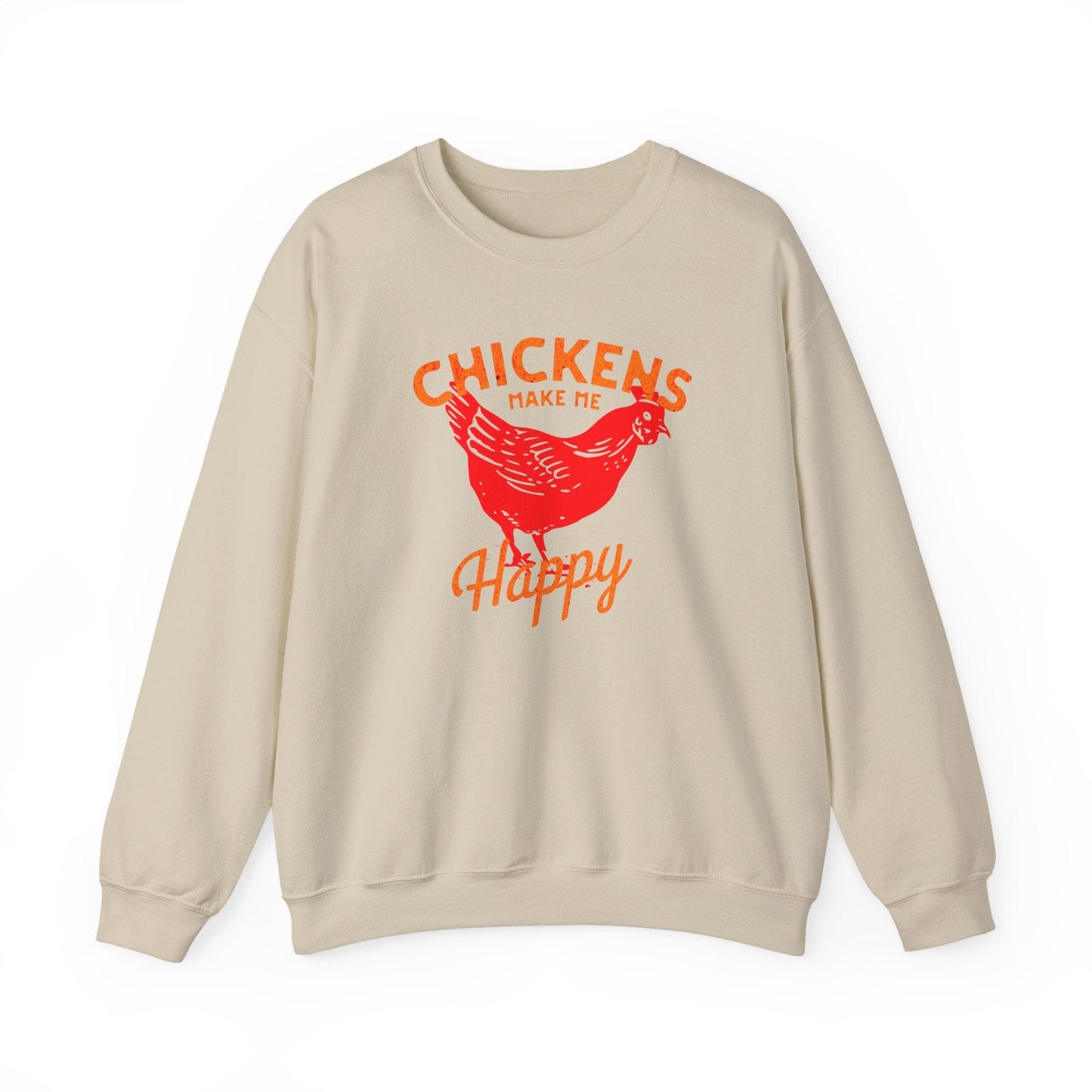 Chickens Make Me Happy Sweatshirt | Funny Farm Life Graphic Tee