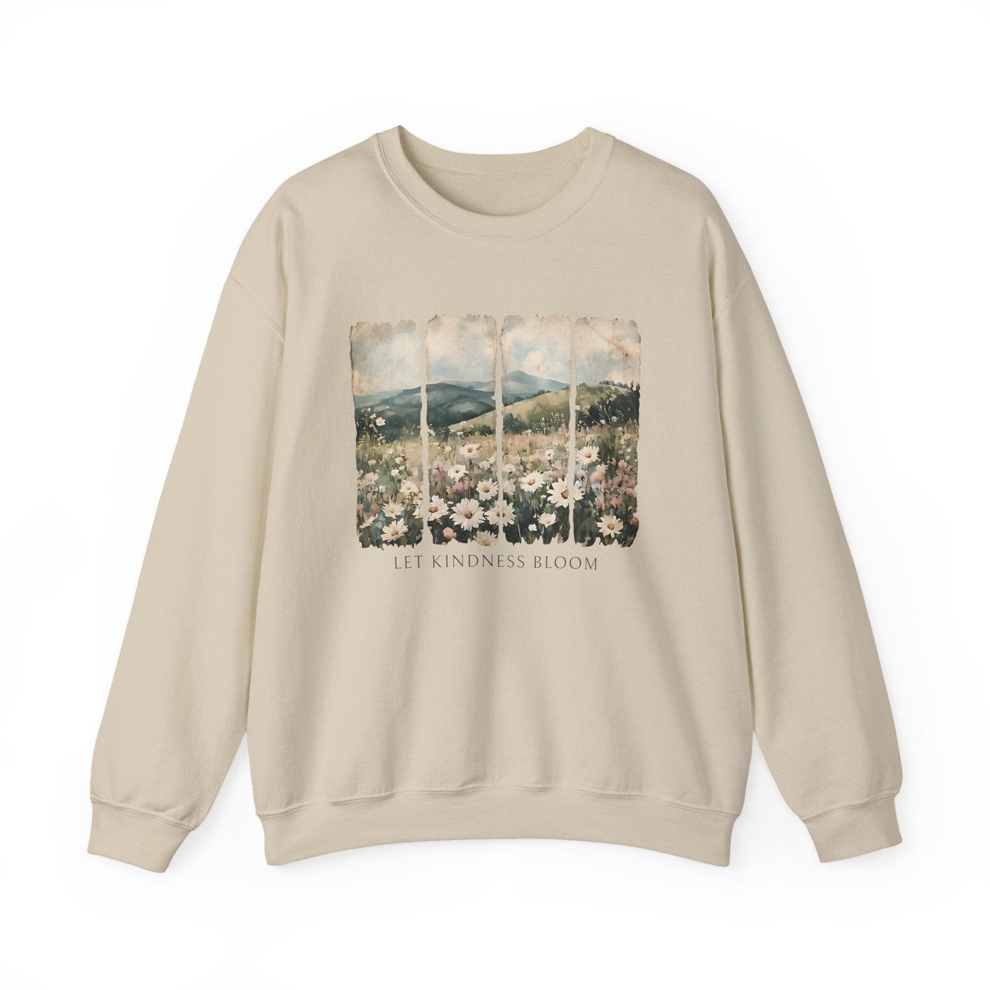 Let Kindness Bloom Shirt | Watercolor Floral Landscape Sweatshirt