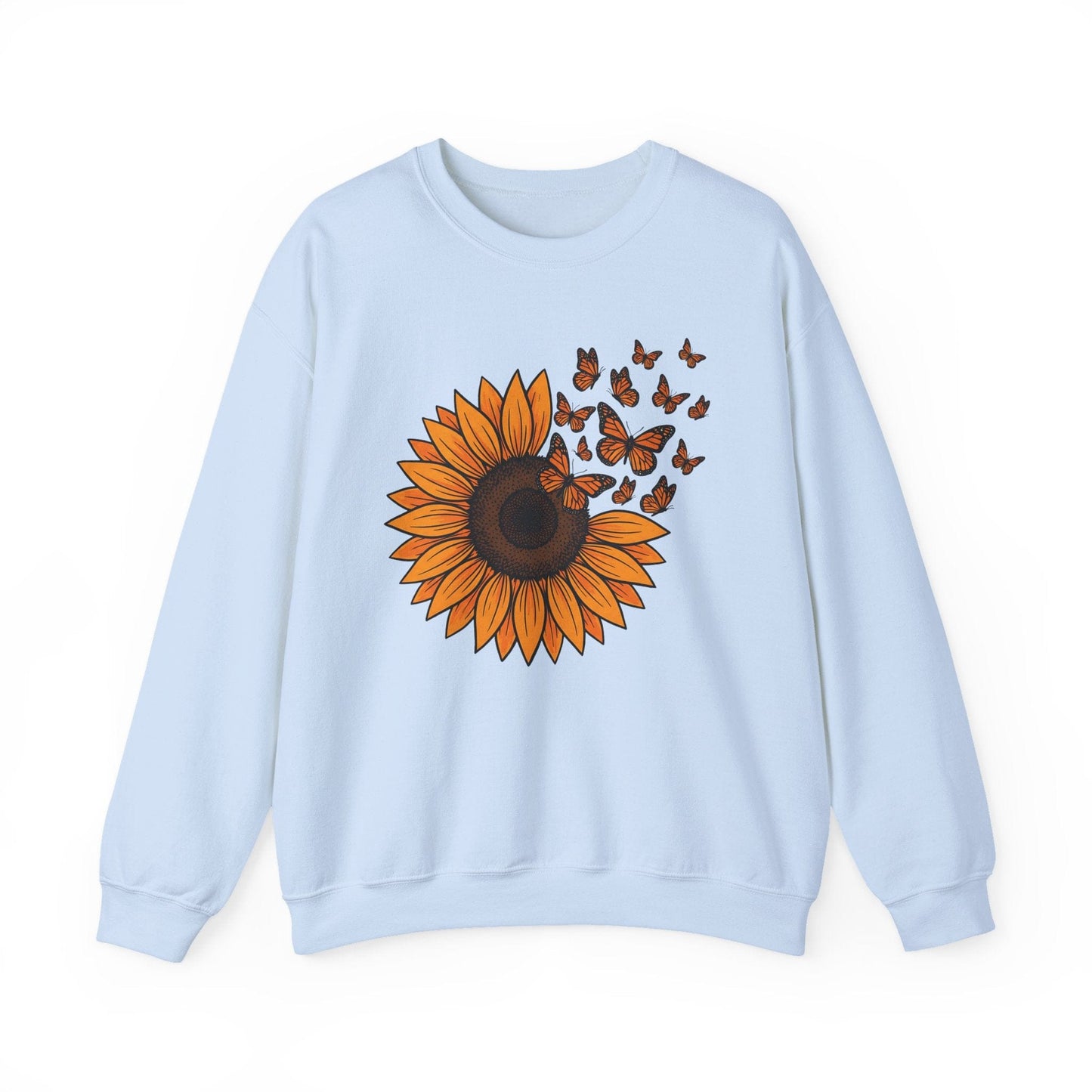 Sunflower & Monarch Butterflies Shirt | Nature-Inspired Floral Sweatshirt