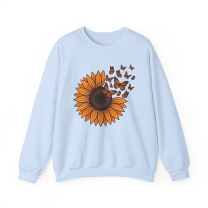 Sunflower & Monarch Butterflies Shirt | Nature-Inspired Floral Sweatshirt