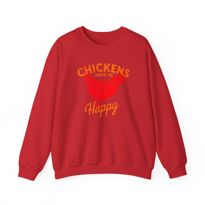 Chickens Make Me Happy Sweatshirt | Funny Farm Life Graphic Tee