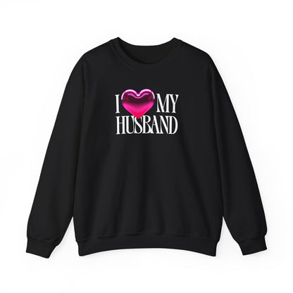 Glossy Pink Heart Husband Valentine Sweatshirt | Modern Minimal Love Design