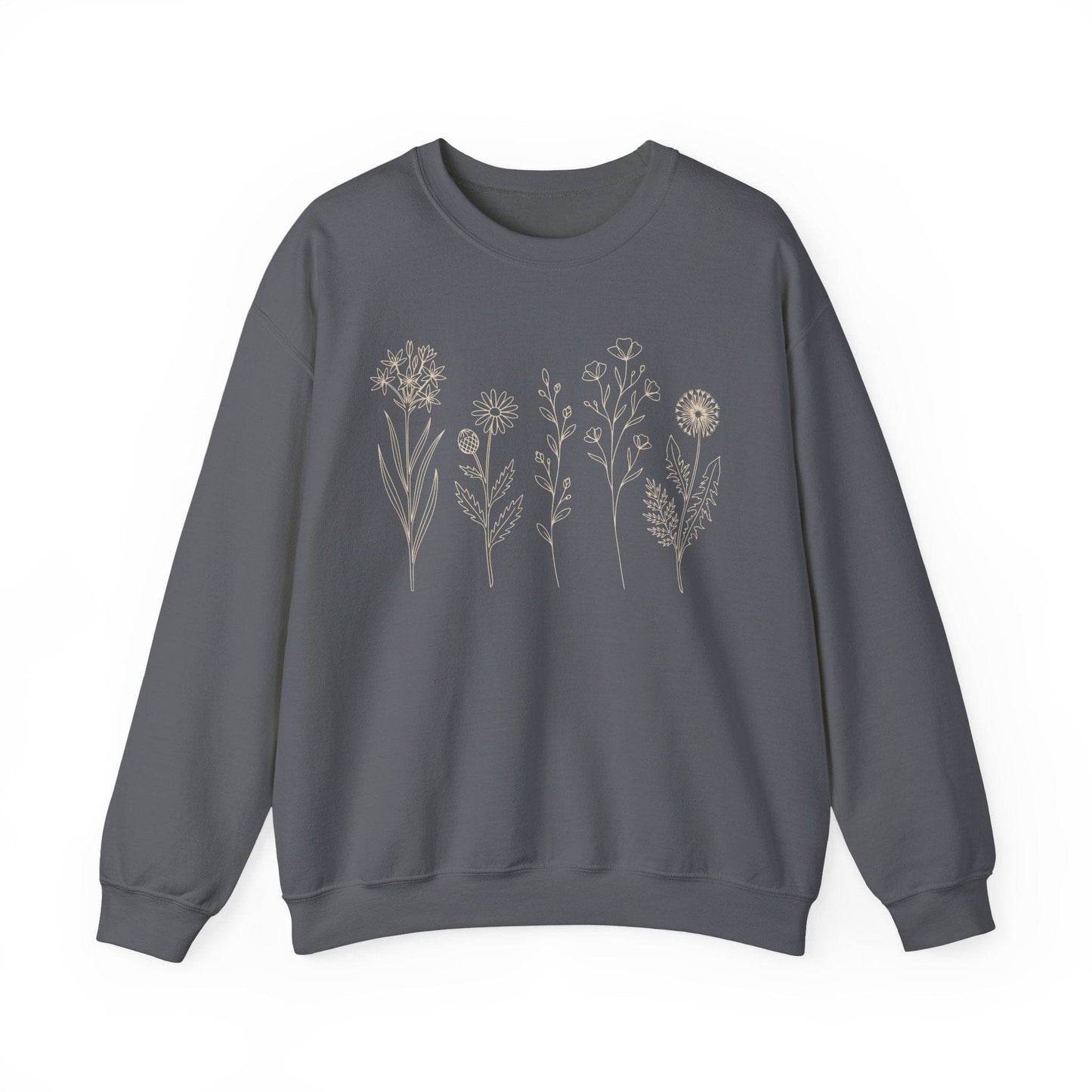 Minimal Wildflower Line Art Shirt | Botanical Sketch Floral Sweatshirt