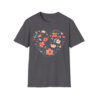 Floral Heart t-shirt | Soft Botanical Love Design