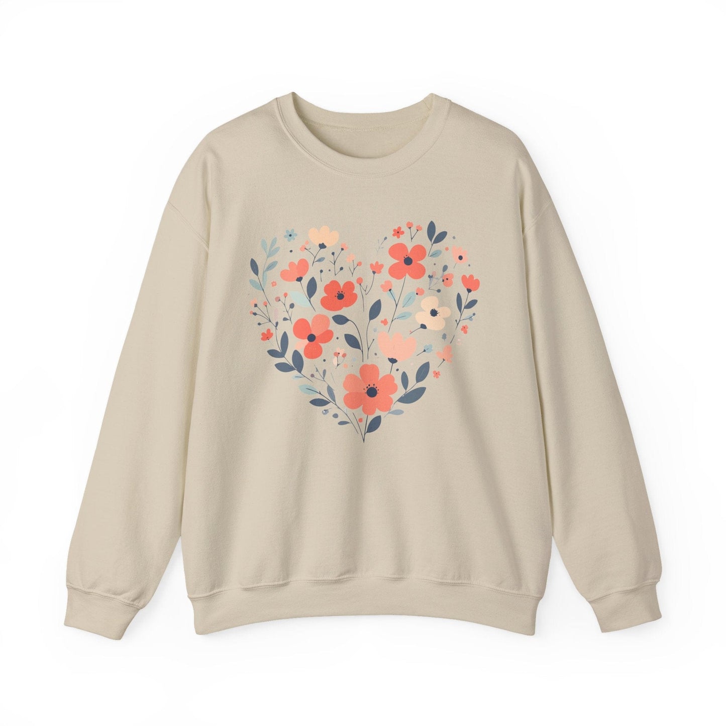 Floral Heart Sweatshirt | Soft Botanical Love Design