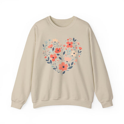 Floral Heart Sweatshirt | Soft Botanical Love Design