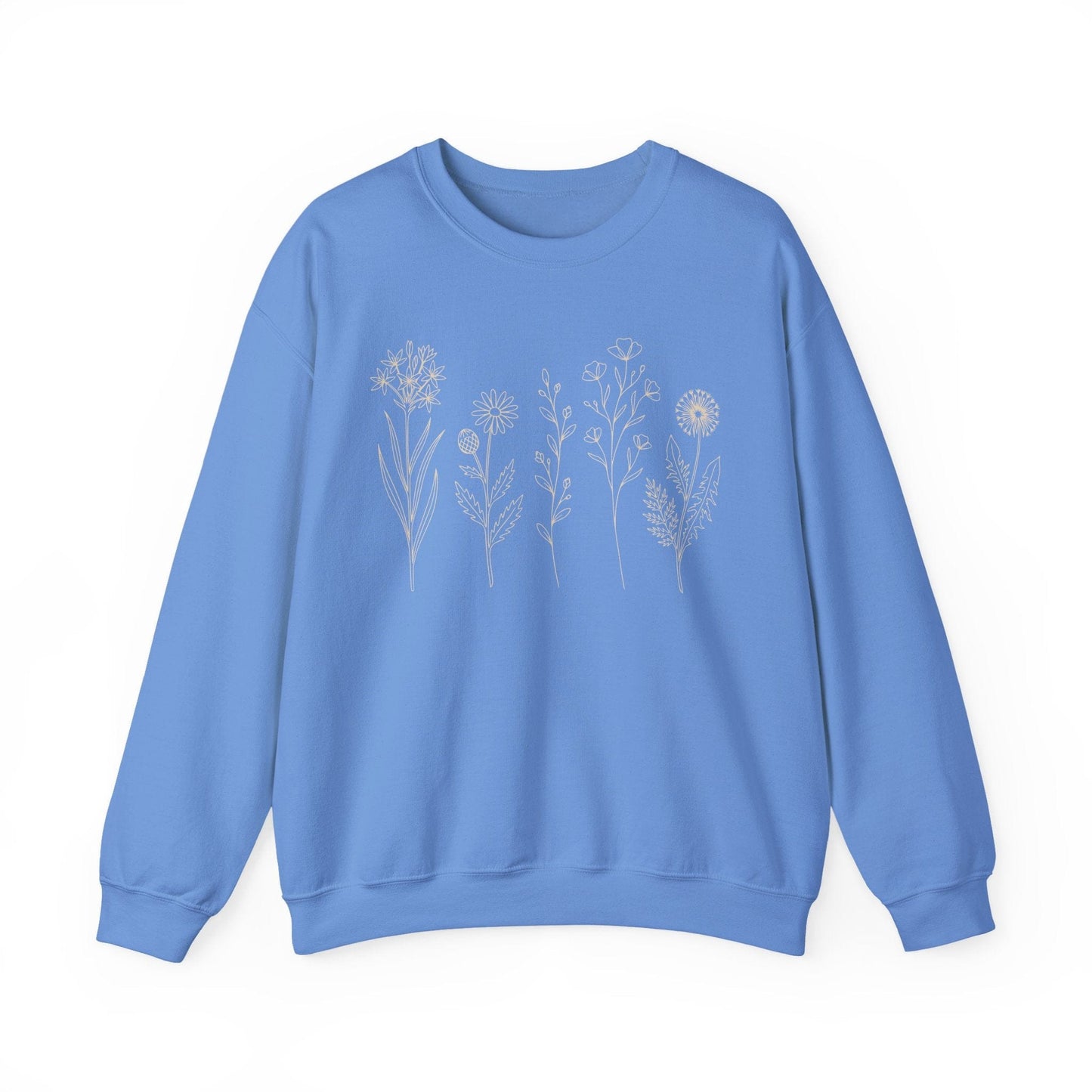 Minimal Wildflower Line Art Shirt | Botanical Sketch Floral Sweatshirt