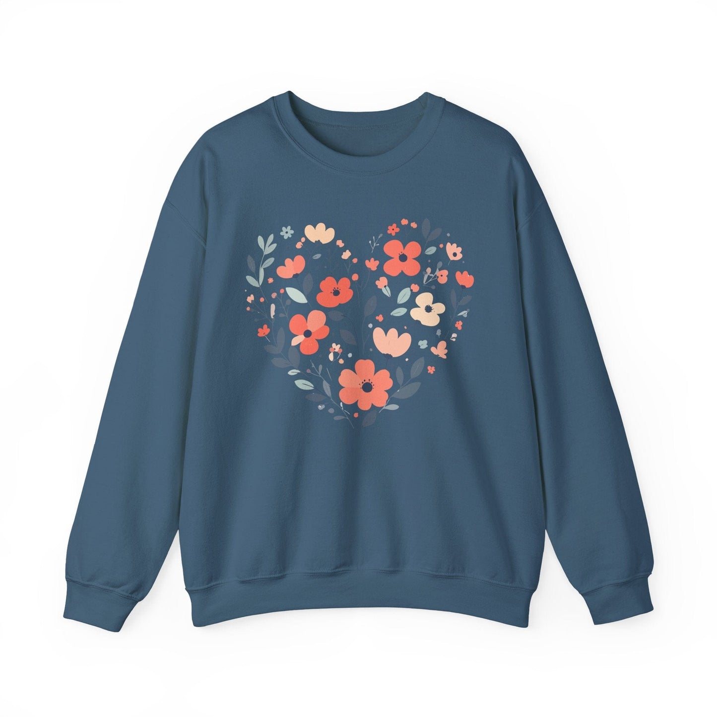 Floral Heart Sweatshirt | Soft Botanical Love Design