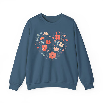 Floral Heart Sweatshirt | Soft Botanical Love Design