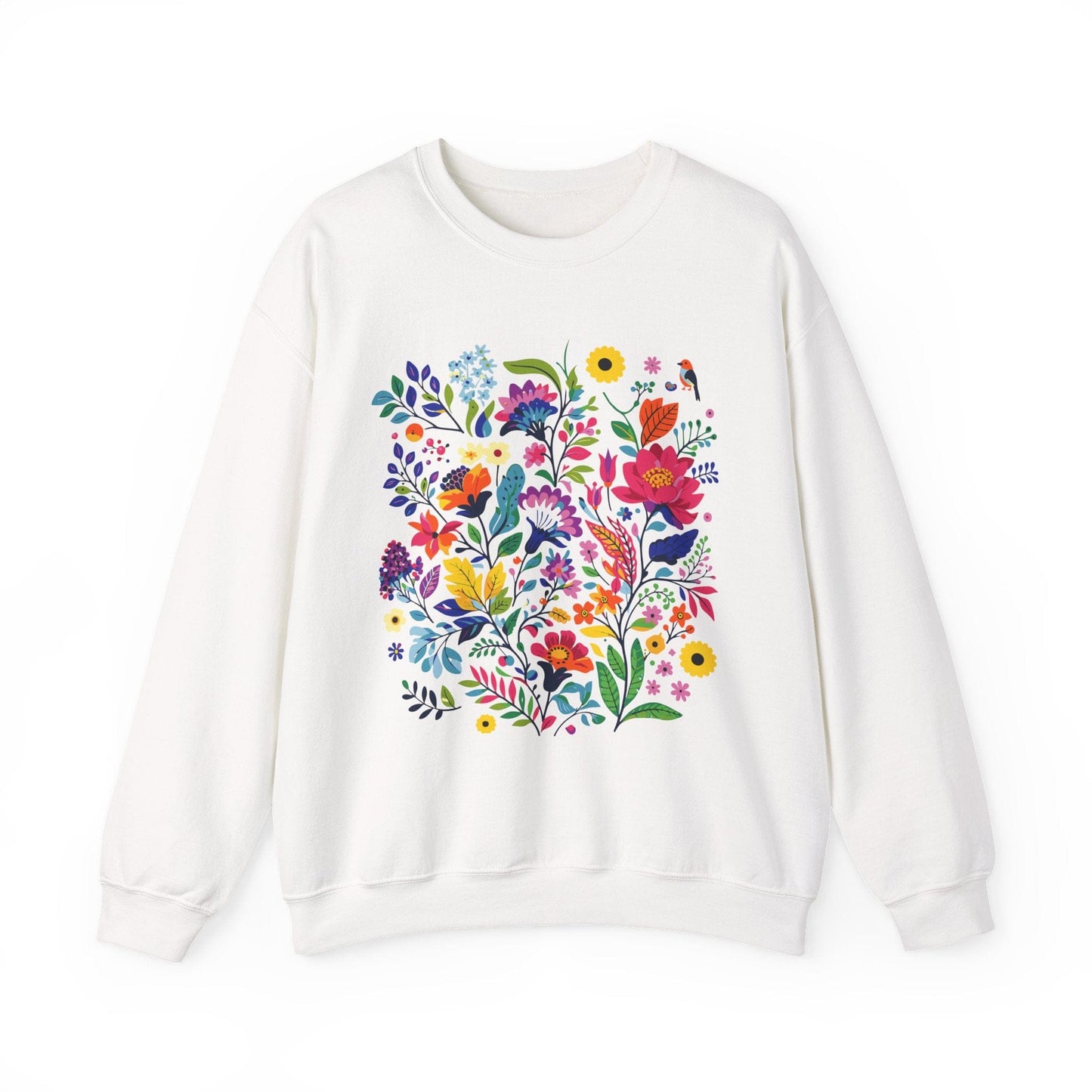 Bloom & Bright Spring Floral Shirt | Colorful Botanical Graphic Sweatshirt