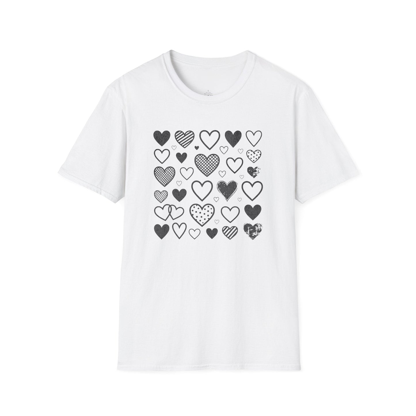 Minimalist Heart Pattern Valentine Shirt | Modern Love Graphic Tee