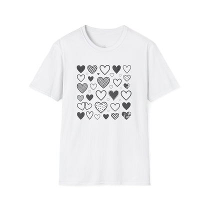 Minimalist Heart Pattern Valentine Shirt | Modern Love Graphic Tee