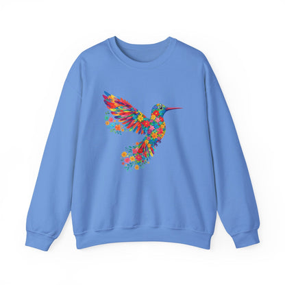 Vibrant Hummingbird Floral Shirt | Colorful Botanical Graphic Sweatshirt