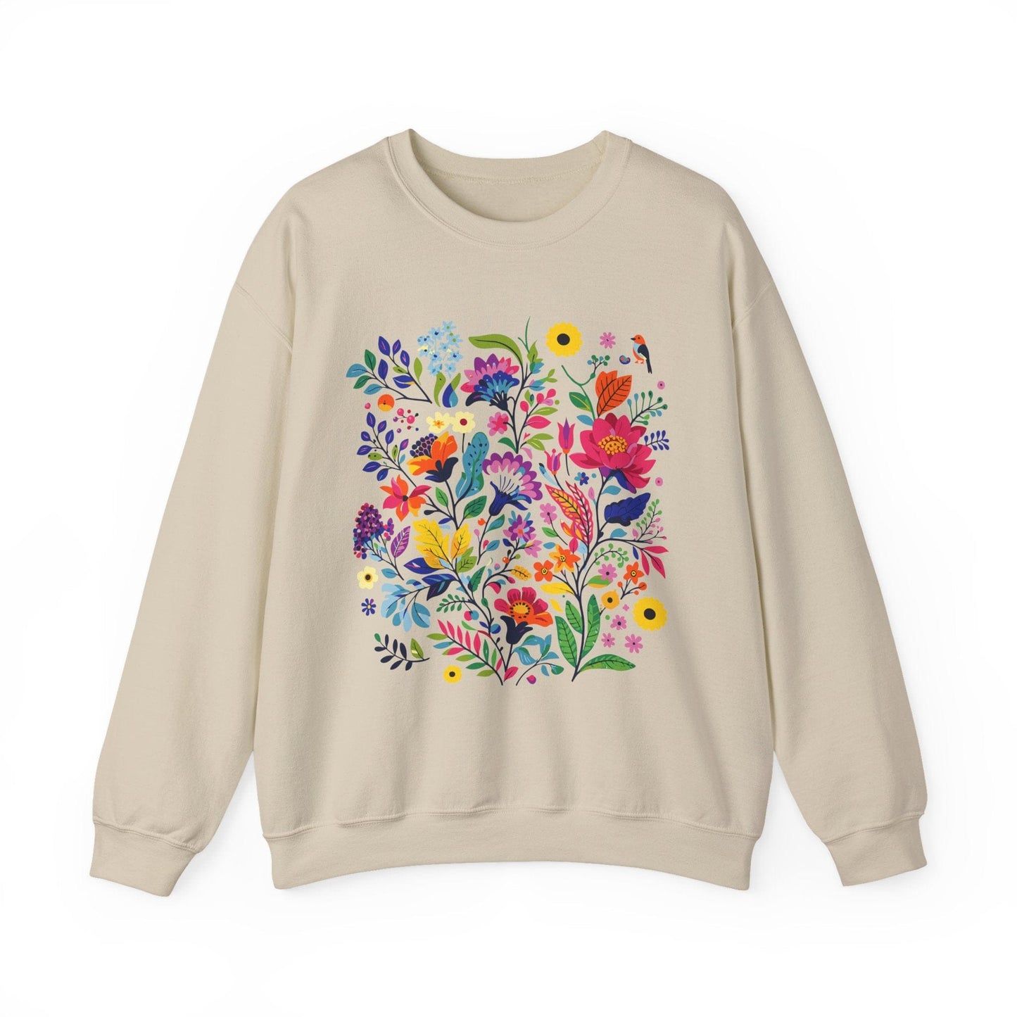 Bloom & Bright Spring Floral Shirt | Colorful Botanical Graphic Sweatshirt