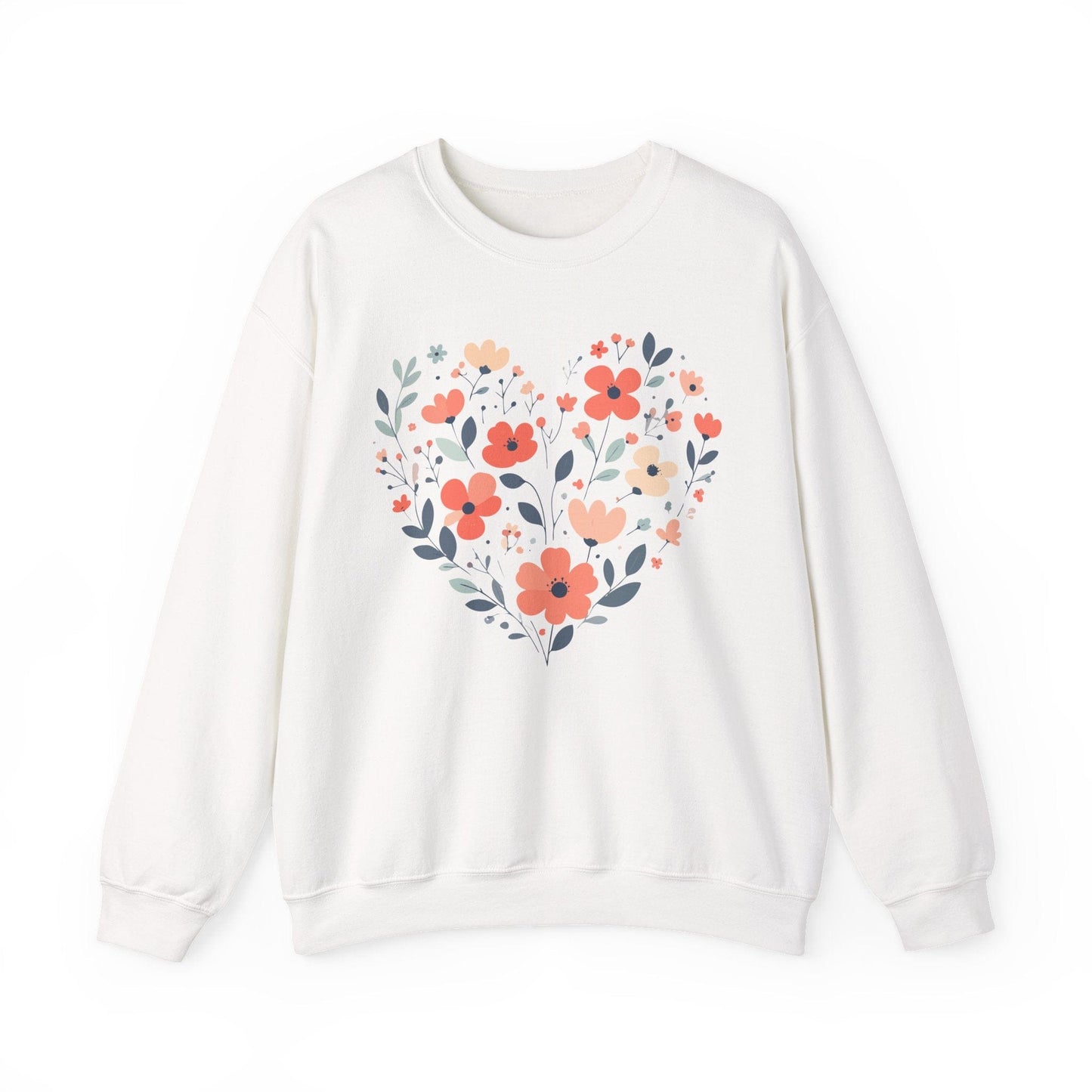 Floral Heart Sweatshirt | Soft Botanical Love Design